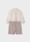 Conjunto Camisa Con Moño Bermuda Natural Niño Abelylula M15255 ABEL Y LULA