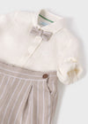 Conjunto Camisa Con Moño Bermuda Natural Niño Abelylula M15255 ABEL Y LULA