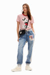 Playera Mickey Patch Rojo Mod 24Swtk77 Desigual DESIGUAL