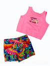 Conjunto Bermuda Estampado Blusa Neón M/C Niña Boboli M826040