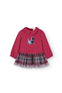 Vestido Manga larga Rojo Combinado con Gris Niña Boboli M705248