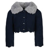 Vestido Marino Con Sueter Tejido Cuello Peluche Niña Boboli M705170