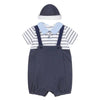 Overol Shorts Algodón Con Gorro Talla 0-1 Mes Bebe Niño Mayoral M1624