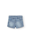 Short Felpa Denim De Bebé Niña Boboli M290045 Boboli