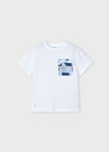 Playera M/C Bolsillo Estampado Blanco Niño Mayoral M3032 MAYORAL