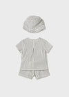 Conjunto Short Con Gorro Rallas Natural Bebe Niño Mayoral M1225 MAYORAL
