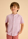 Camisa M/C Cuello Mao Lino Color Guayaba Niño Mayoral M3113 MAYORAL