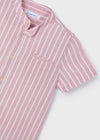 Camisa M/C Cuello Mao Lino Color Guayaba Niño Mayoral M3113 MAYORAL