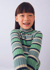 Blusa Cuello Alto Tejido Rayas Salvia Niña Mayoral M4001 MAYORAL