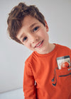 Playera M/L Trampantojo Naranja Niño Mayoral M4078 MAYORAL