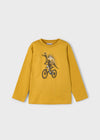 Playera  M/L "Dino" Mostaza Niño Mayoral M4087 MAYORAL