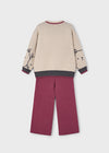 Conjunto Pantalon  Tejido Cereza Mez Niña Mayoral M4583 MAYORAL