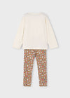 Conjunto Leggings Estampado Camel-Rojo Niña Mayoral M4719 MAYORAL
