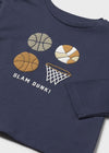 Playera M/L "Basket" Azul Bebe Niño Mayoral M2060 MAYORAL