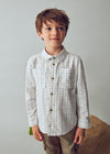 Camisa M/L Cuadros Nata Mayoral Niño M4128 MAYORAL