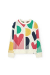 Sueter Tejido Corazones Niña -Bci Boboli T2 M412120 BOBOLI