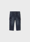 Pantalon Soft Denim Cargo Blue Black Bebe Niño Mayoral  M2505 MAYORAL