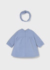 Vestido Con Bolsita Y Diadema Bebe Niña R/N Azul Mayoral M2823 MAYORAL