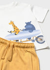 Conjunto De Algodon Short Y Playera "Friends" Peach Bebe Niño Mayoral M1670 MAYORAL
