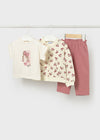 Conjunto 3 Piezas Sudadera Ligea Blush Bebe Niña Mayoral M1830 MAYORAL