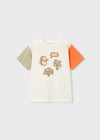 Playera  M/C Combinada Nata-Naranja Niño Mayoral M3076 MAYORAL