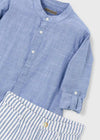 Conjunto De Vestir Bermuda Lino Suiting Azul Niño Mayoral M3216 MAYORAL