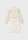 Conjunto De Vestir Bermuda Lino Suiting Beige Niño Mayoral M3216 MAYORAL