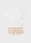 Conjunto Bermuda Y Playera Seersucker Mocca Niño Mayoral M3218 MAYORAL