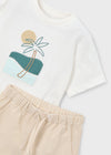 Conjunto Bermuda Y Playera Seersucker Mocca Niño Mayoral M3218 MAYORAL