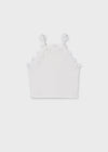 Blusa Tirantes Bordado Flores Blanca Junior Niña M6015 MAYORAL