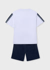 Conjunto De Short Con Playera M/C  "Champion" Blanco Junior Niño Mayoral M6687 MAYORAL