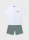 Conjunto Short De Algodon Con Playera M/C Print Back Laurel Junior Niño Mayoral M6689 MAYORAL