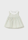 Vestido Rayas Lino Aqua Bebe Niña Mayoral M1801 MAYORAL