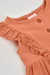 Mono Batista Bordado Naranja De Niña Boboli T1M M123039 BOBOLI