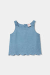Conjunto De Blusa Con Pantalon Bordado Demin De Niña Boboli T2  M323075 BOBOLI