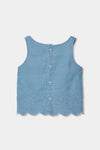 Conjunto De Blusa Con Pantalon Bordado Demin De Niña Boboli T2  M323075 BOBOLI