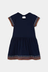 Vestido Algodon Flamé Marino De Niña -Bci Boboli  T2 M403120 BOBOLI