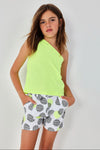 Conjunto Blusa Neon Con Short Estampado De Algodon Niña -Bci Boboli T6 M423021 BOBOLI