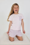 Pijama De Short Rayas Rosa De Niña -Bci Bobolit2 M483106 BOBOLI