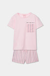 Pijama De Short Rayas Rosa De Niña -Bci Bobolit2 M483106 BOBOLI
