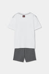 Conjunto Playera Blanca Con Bermuda Gris  De Algodon De Niño -Bci Boboli T6 M603144 BOBOLI