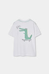 Playera M/C De Algodon Palmera Blanca De Niño -Bci Boboli T2 M813002 BOBOLI