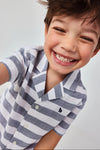 Conjunto Camisa Con Bermuda Marino De Lino  Niño -Bci Boboli T2 M823014 BOBOLI