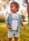 Conjunto Bermuda Lino Aplique Jade Bebe Niño Mayoral M1227 MAYORAL
