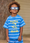 Playera M/C Rayas Estampadas Azul Niño Mayoral M3082 MAYORAL