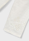 Pantalon Lino Bordado Hueso Niña Mayoral M3585 MAYORAL