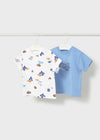 Set Dos Playeras M/C Celeste Bebe Niño Mayoral M1012 MAYORAL