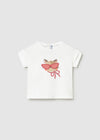 Blusa M/C Grafica Blanco Bebe Niña Mayoral M1080 MAYORAL