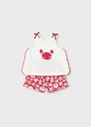 Conjunto Blusa Cangrejo Short Estampado Rojo Bebe Niña Mayoral M1210 MAYORAL