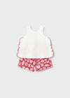 Conjunto Blusa Cangrejo Short Estampado Rojo Bebe Niña Mayoral M1210 MAYORAL
